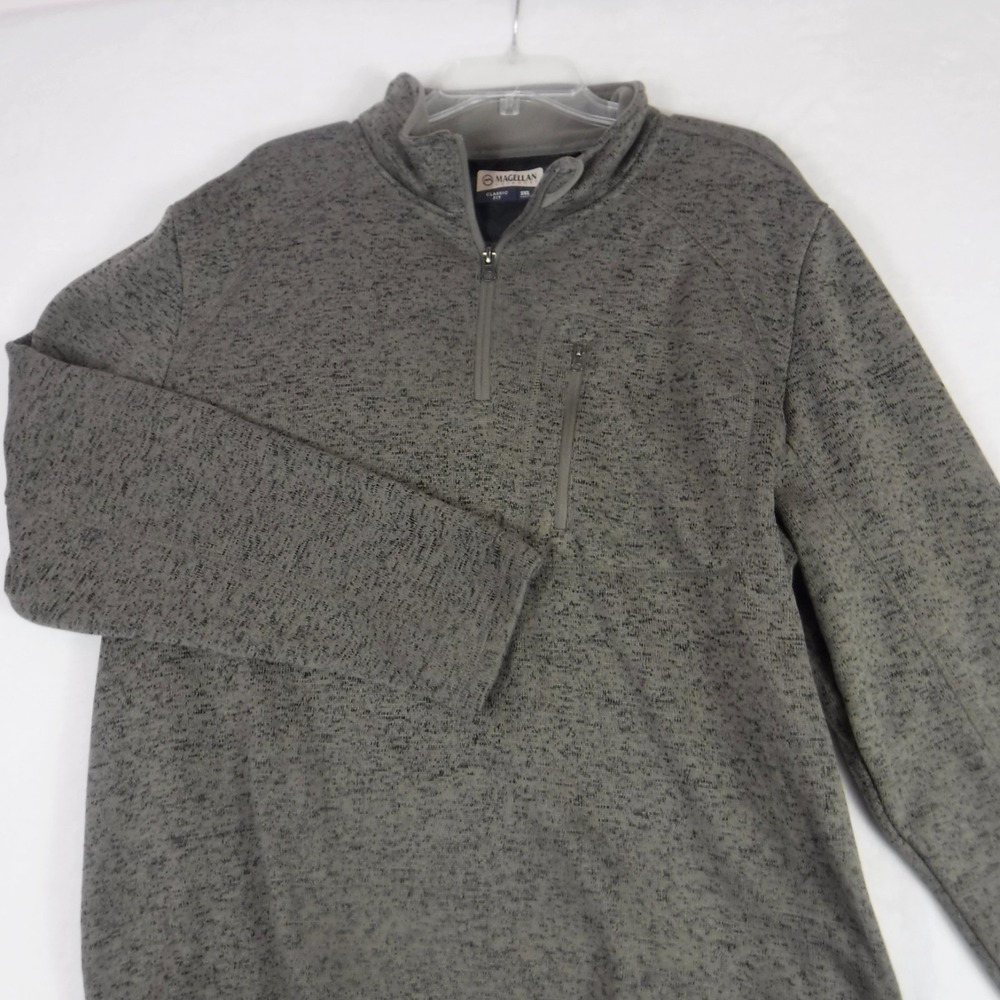 Magellan Pullover Mens 2XL Grey Moisture Wicking Classic Fit 1/4 Zip Outdoor